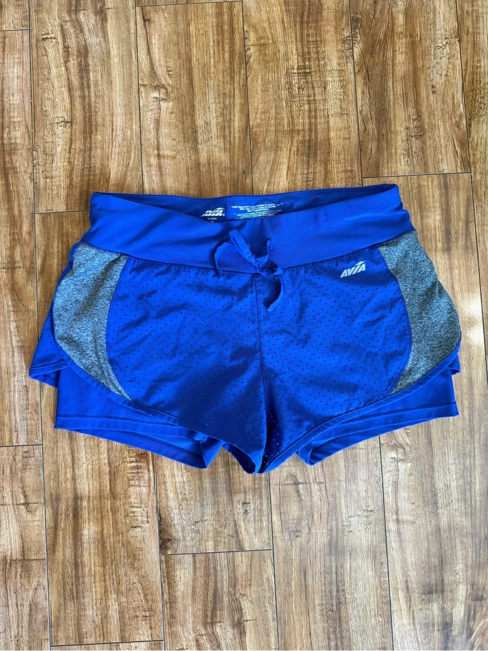 Avia Royal Blue Athletic Shorts Gray Panels Size Medium - Picture 1 of 10
